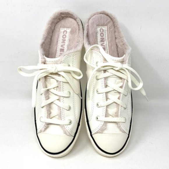 💖MEGA SALE💖Converse Womens 569547C CTAS DAINTY Mule Slip Egret Faux Fur Sand - Picture 9 of 10